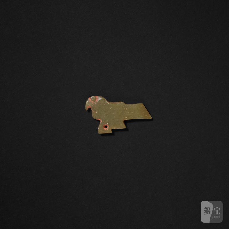 商晚期 玉鳥珮 | PETIT PENDENTIF EN JADE VERT